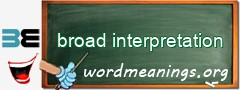 WordMeaning blackboard for broad interpretation